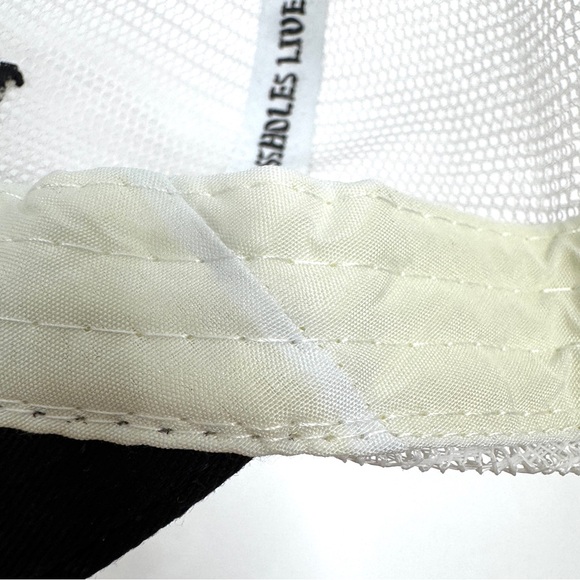 ASSHOLES LIVE FOREVER Mesh Two Tone Snapback Hat NEW White Black Embroidered main image 5